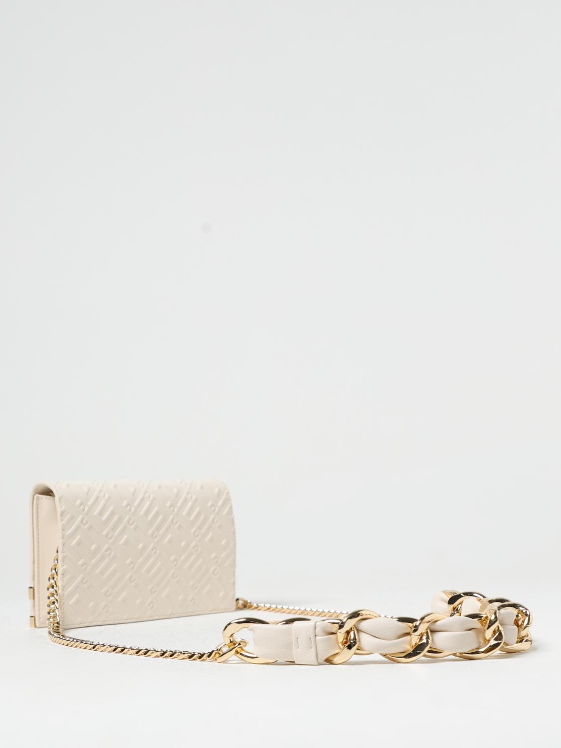 ELISABETTA FRANCHI BORSA MINI: Borsa wallet Elisabetta Franchi in pelle sintetica con monogram, Panna - Img 2
