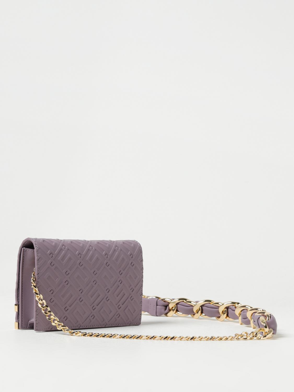 ELISABETTA FRANCHI BORSA MINI: Borsa wallet Elisabetta Franchi in pelle sintetica con monogram, Lavanda - Img 2