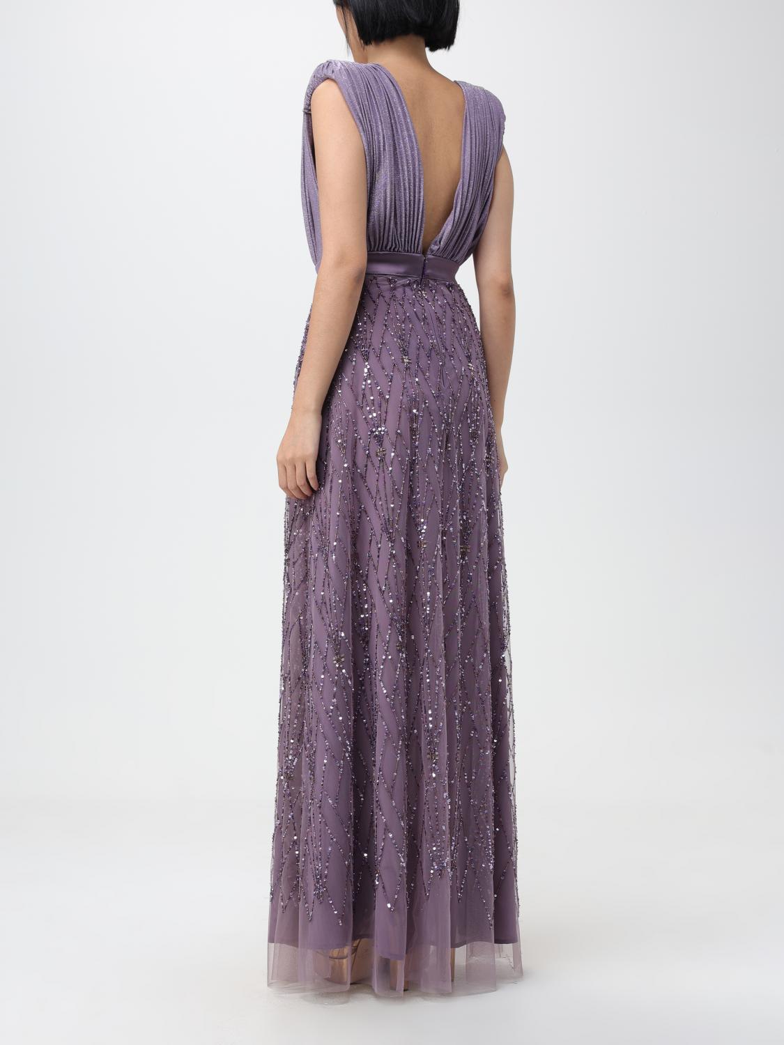 elisabetta franchi purple dress Elisabetta Franchi Pleated Maxi Dress | Purple