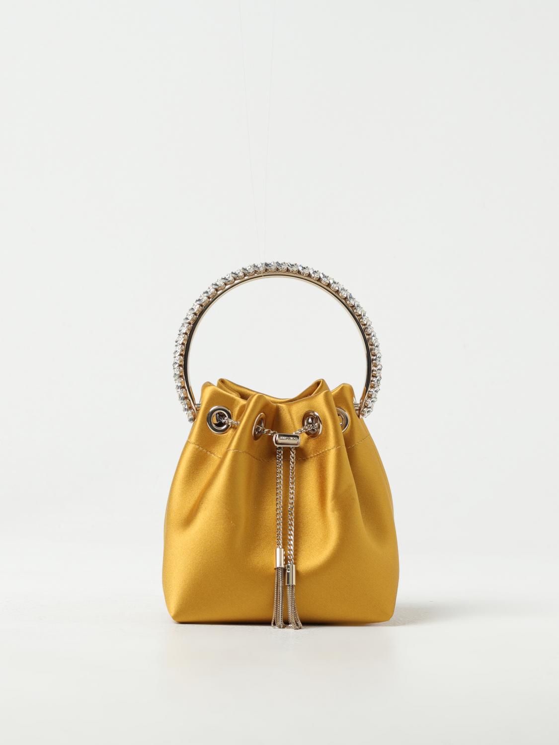 Jimmy Choo Bon Bon bag in satin - Yellow | BONBONVKM | GIGLIO.COM