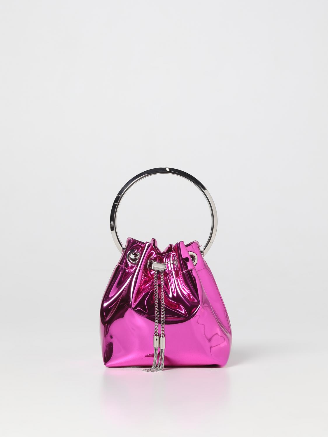 Jimmy Choo Borsa Bon Bon in pelle sintetica laminata - Fuxia