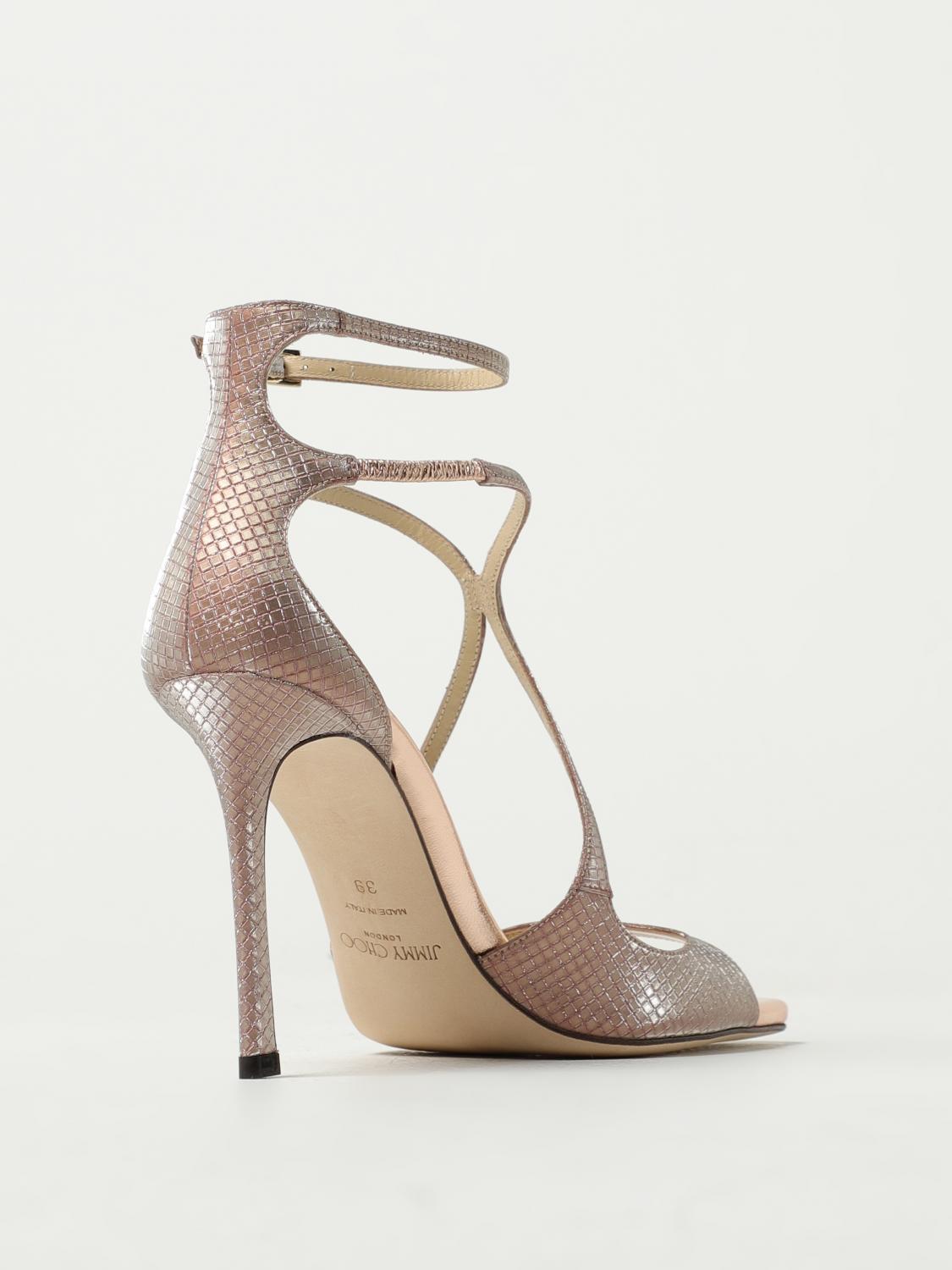Jimmy Choo Azia sandals in glittery fabric - Nude | AZIA 95 TAI