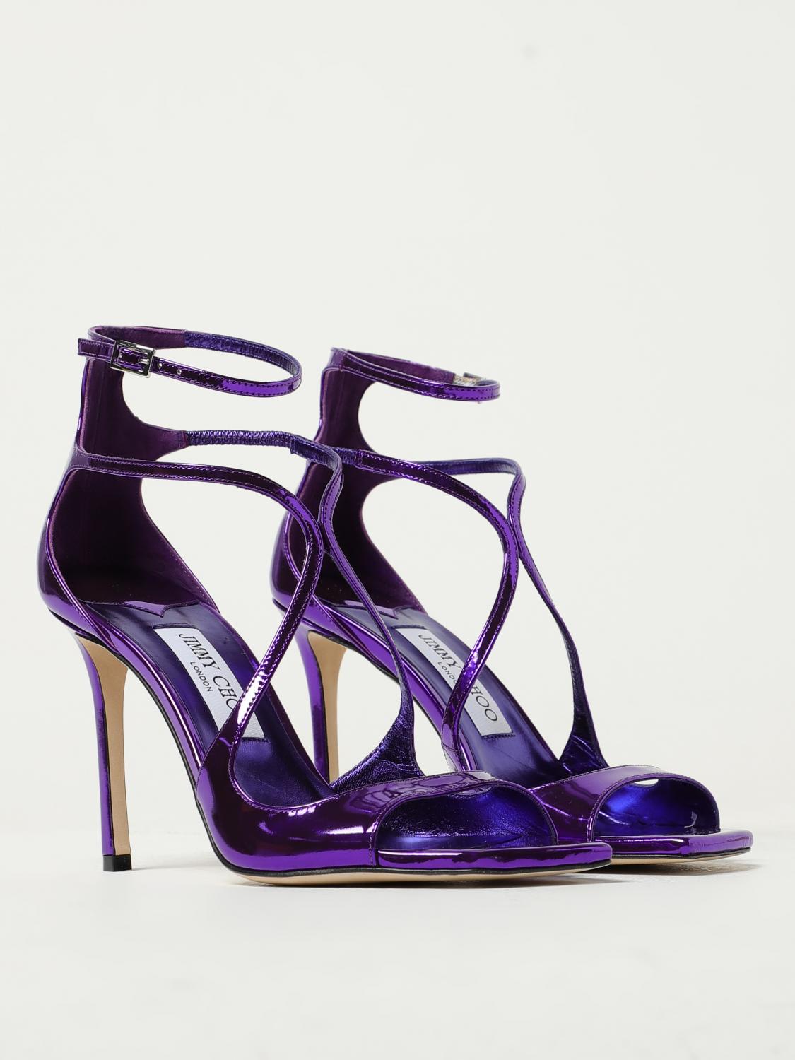 Jimmy Choo Azia sandals in laminated leather - Violet | AZIA 95