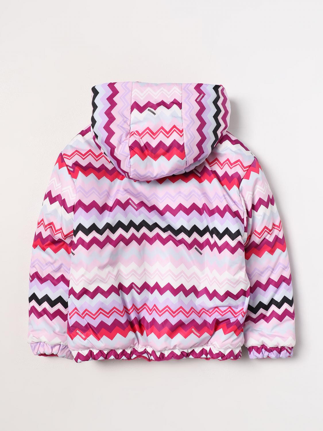 MISSONI GIACCA: Giubbotto Missoni reversibile in nylon stampato e pile, Rosa - Img 2