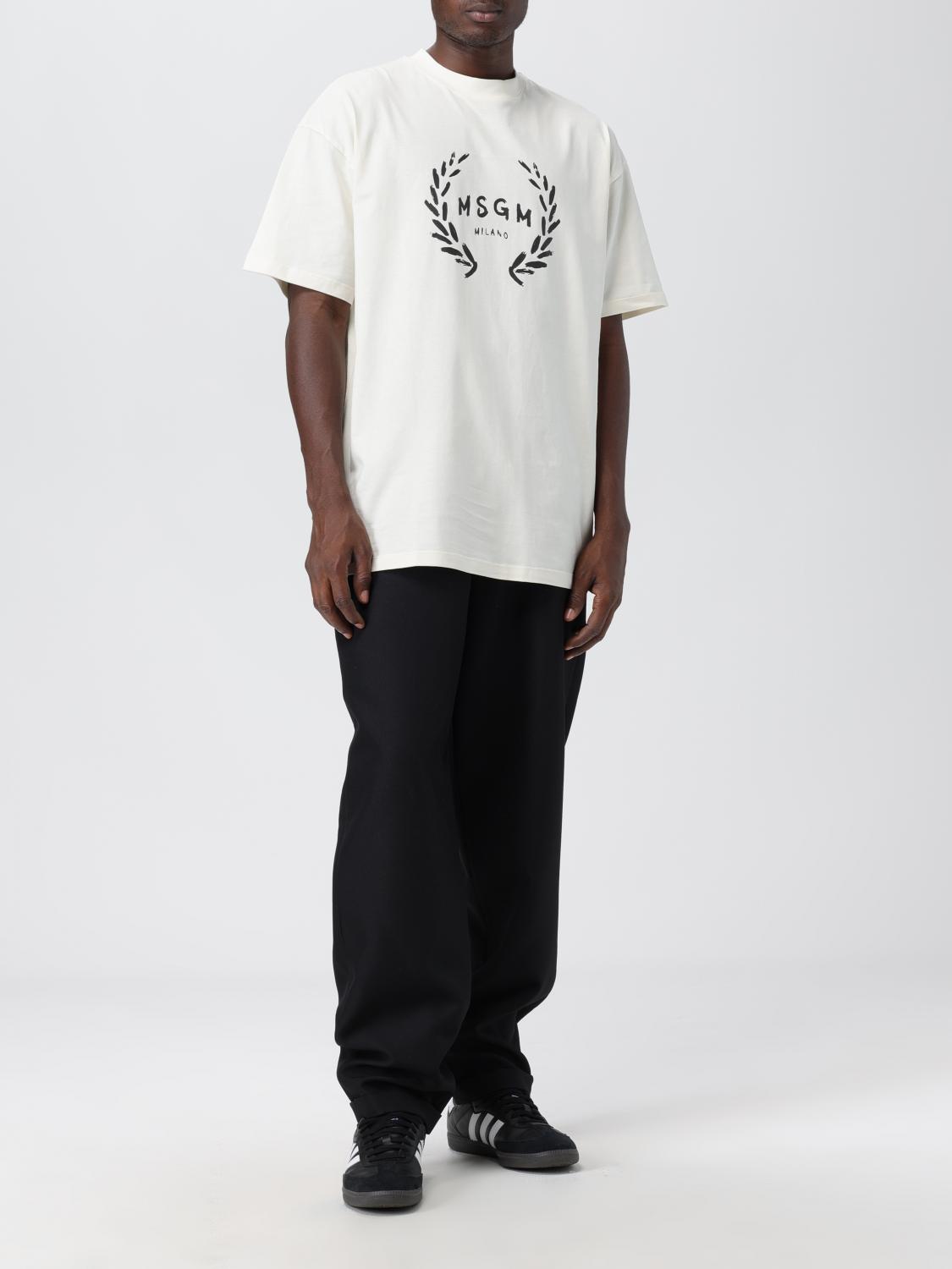 MSGM T-SHIRT: MSGM cotton t-shirt, Cream - Img 2