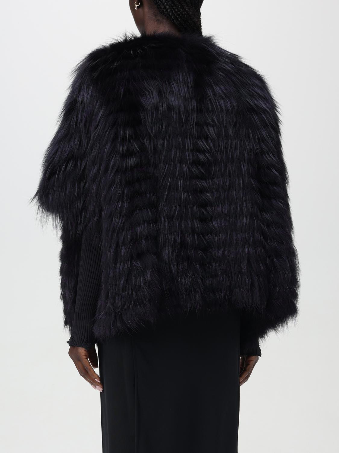 SIMONETTA RAVIZZA ABRIGO DE PIEL: Abrigos de piel real mujer Simonetta Ravizza, Ciruela - Img 2