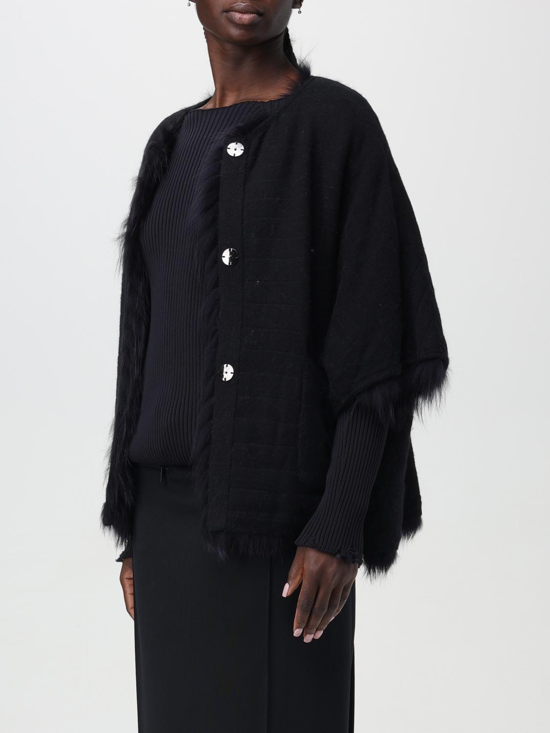 SIMONETTA RAVIZZA ABRIGO DE PIEL: Abrigos de piel real mujer Simonetta Ravizza, Ciruela - Img 3