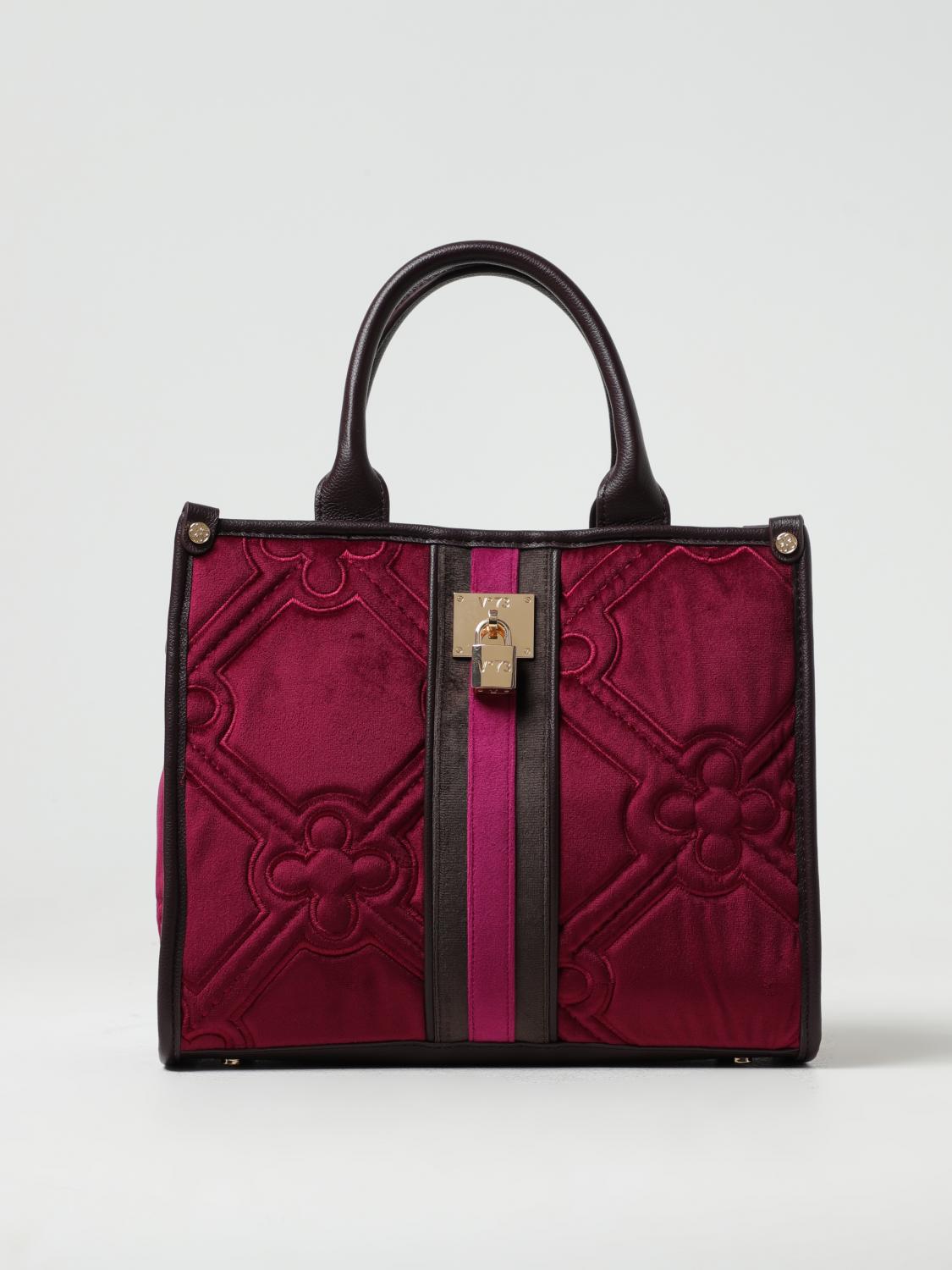 V73 BORSA A MANO: Borsa Iris V°73 in ciniglia trapuntata con tracolla, Lilla - Img 1