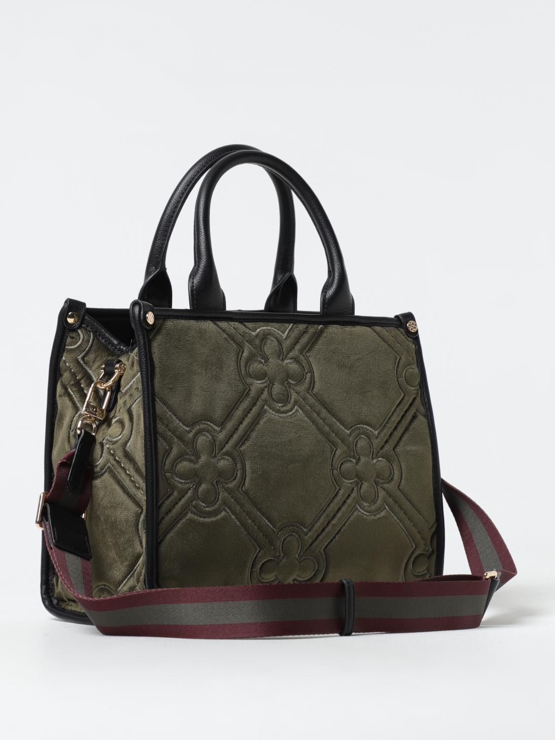 V73 BORSA A MANO: Borsa Iris V°73 in ciniglia trapuntata con tracolla, Militare - Img 2