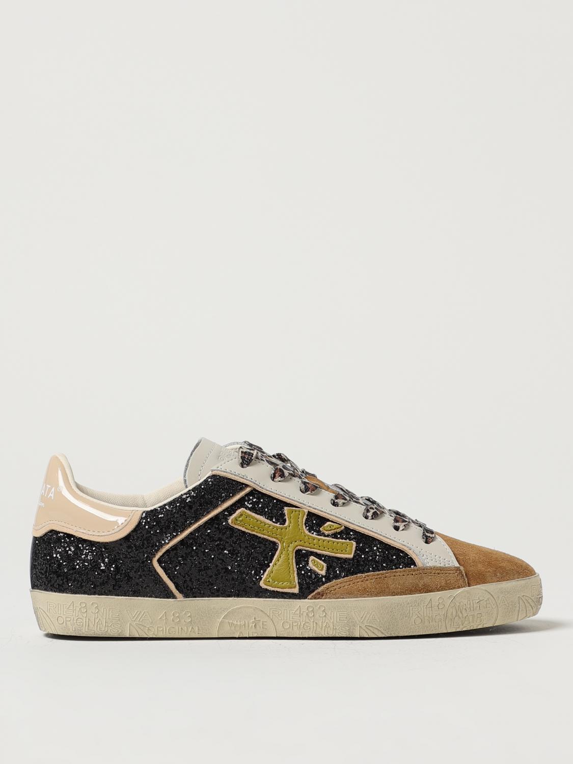 PREMIATA SNEAKERS: Sneakers Stevend Premiata in pelle e glitter, Nero - Img 1