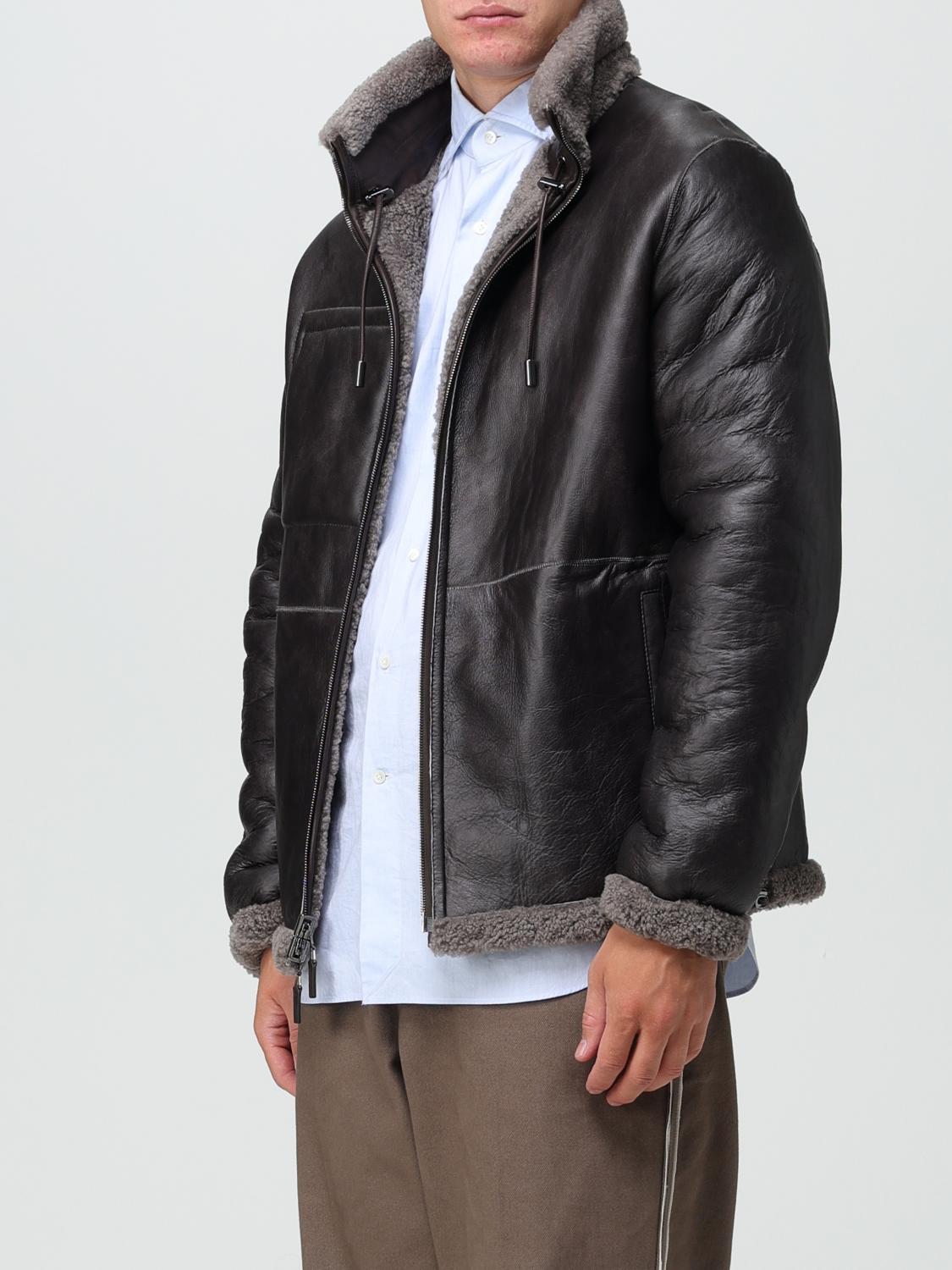 ジャケット・アウター EMPORIO ARMANI leather fur 2way jacket AW2012 Emporio Armani Asymmetrical Zip Black Pony Hair Leather