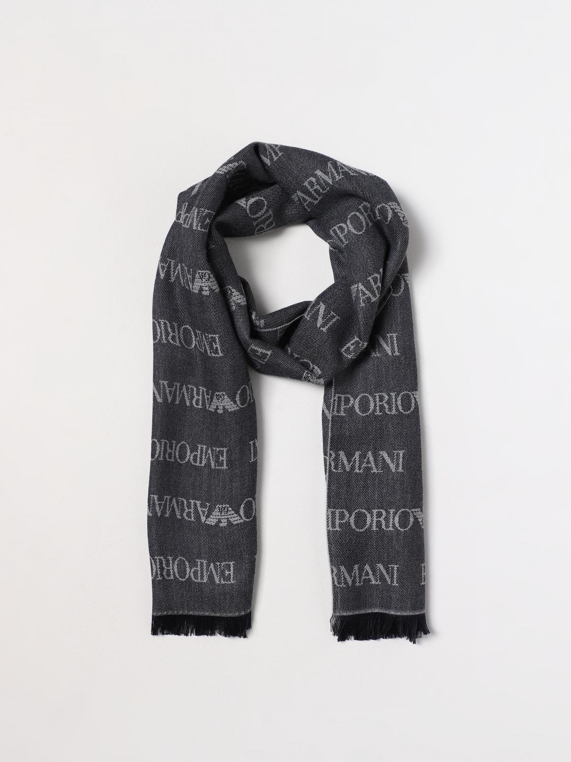 EMPORIO ARMANI SCARF: Emporio Armani scarf in virgin wool blend, Blue - Img 2