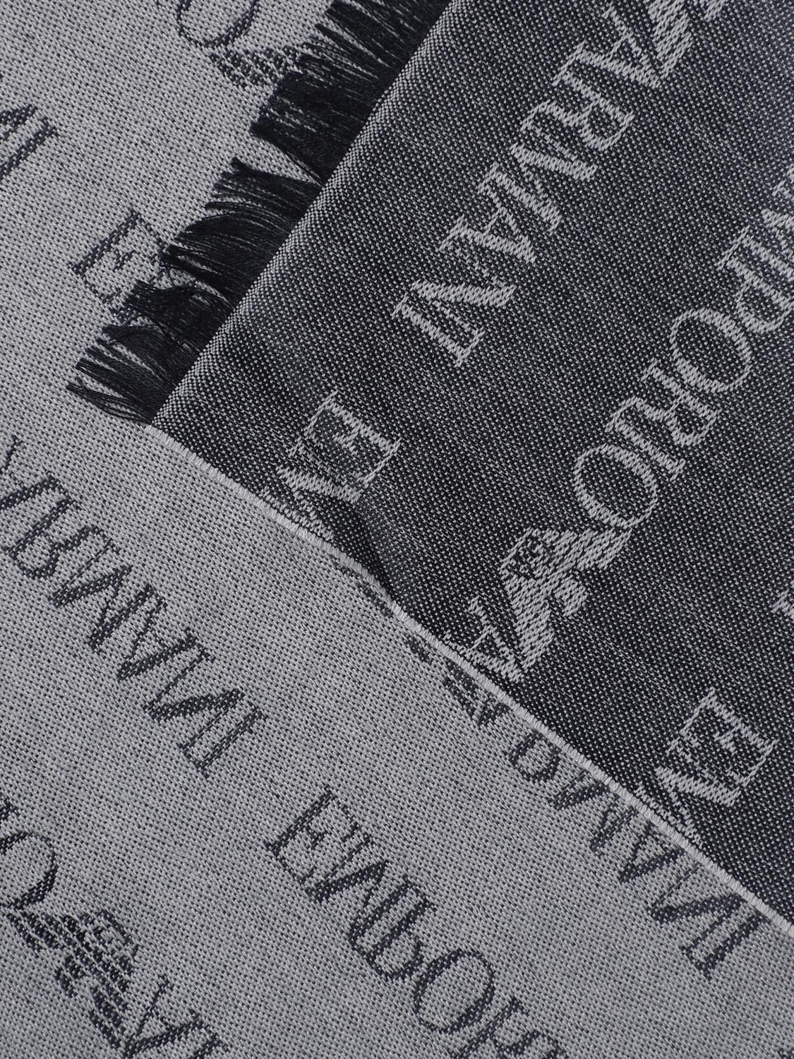 EMPORIO ARMANI SCARF: Emporio Armani scarf in virgin wool blend, Blue - Img 3