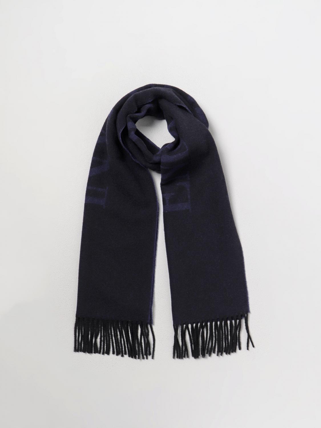 Emporio Armani scarf in jacquard wool - Blue | 6250723F364