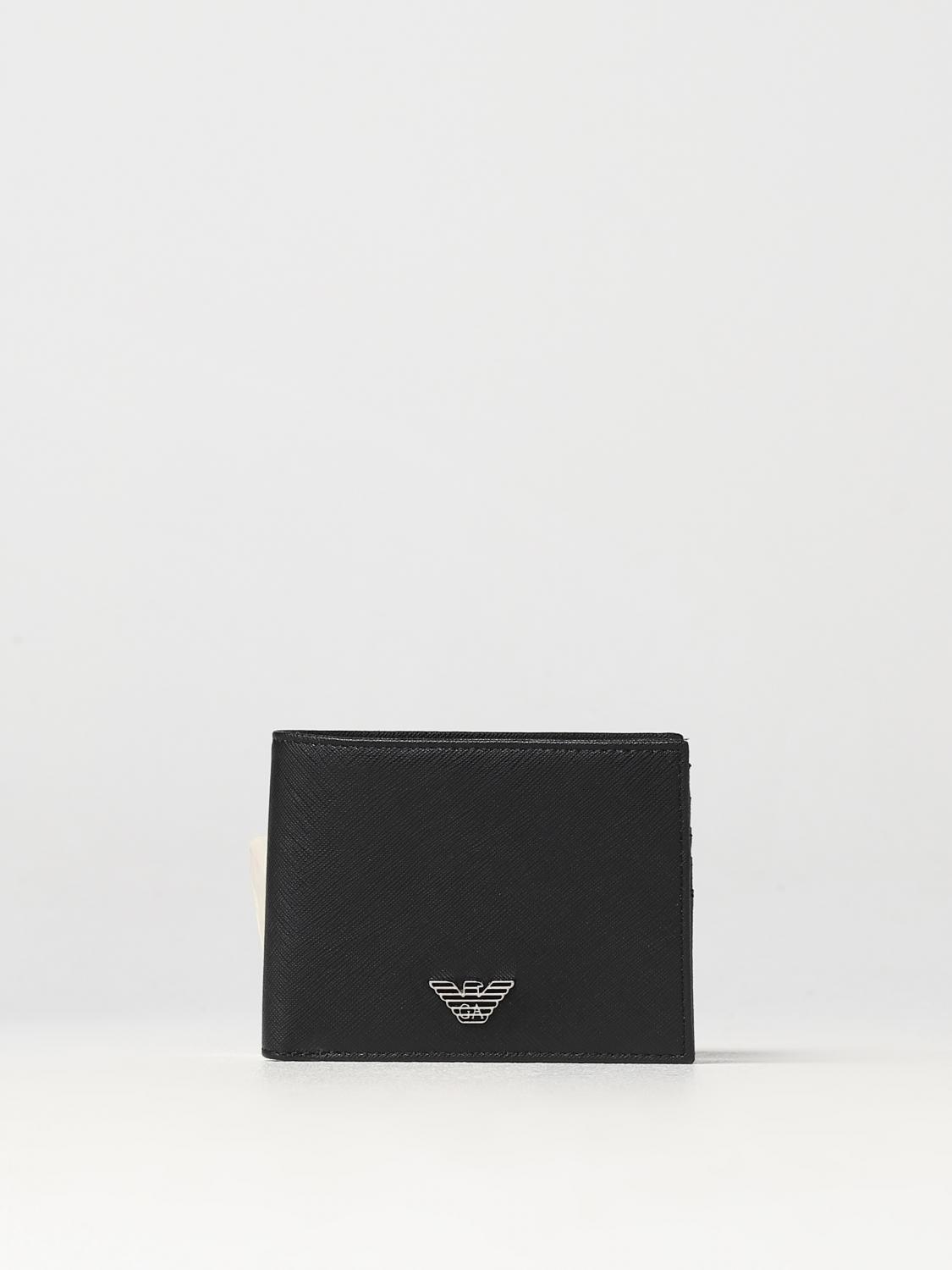 EMPORIO ARMANI WALLET: Emporio Armani wallet in saffiano synthetic leather, Black - Img 1