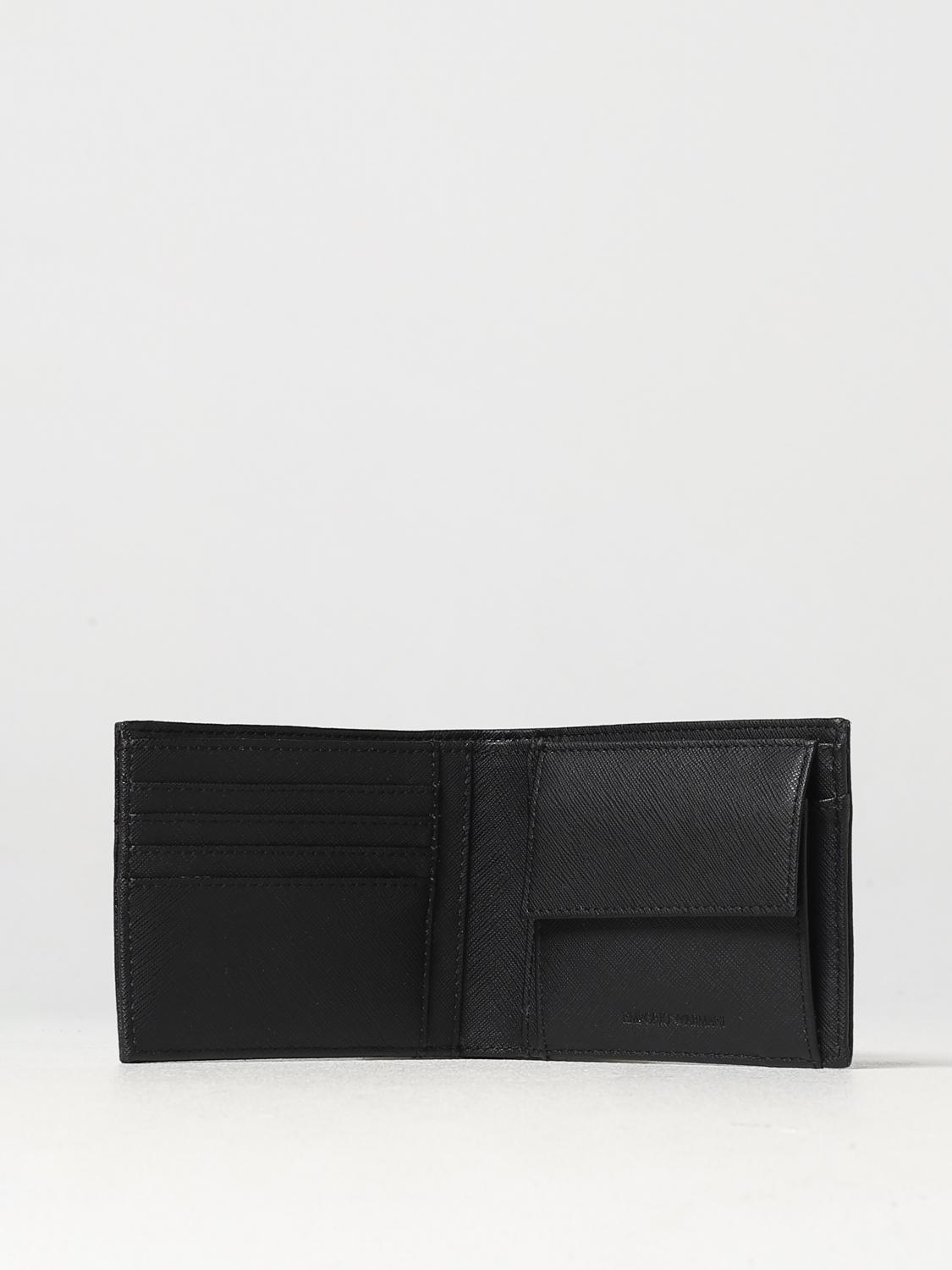 EMPORIO ARMANI WALLET: Emporio Armani wallet in saffiano synthetic leather, Black - Img 2