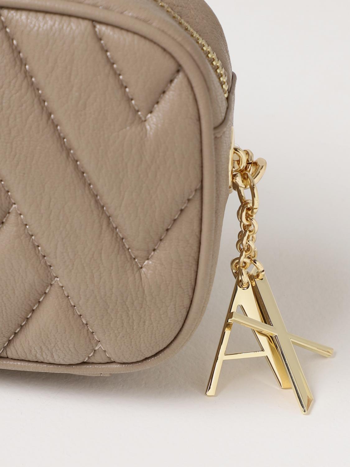 ARMANI EXCHANGE BORSA MINI: Borsa Armani Exchange in nappa a grana trapuntata, Beige - Img 3