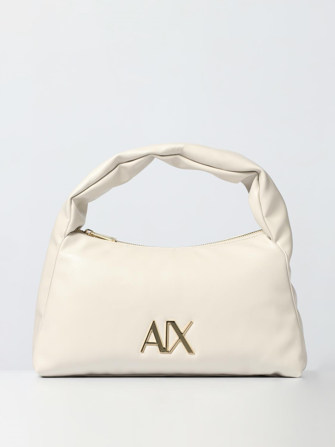 ARMANI EXCHANGE BORSA A SPALLA: Borsa Armani Exchange in nappa sintetica, Panna - Img 1