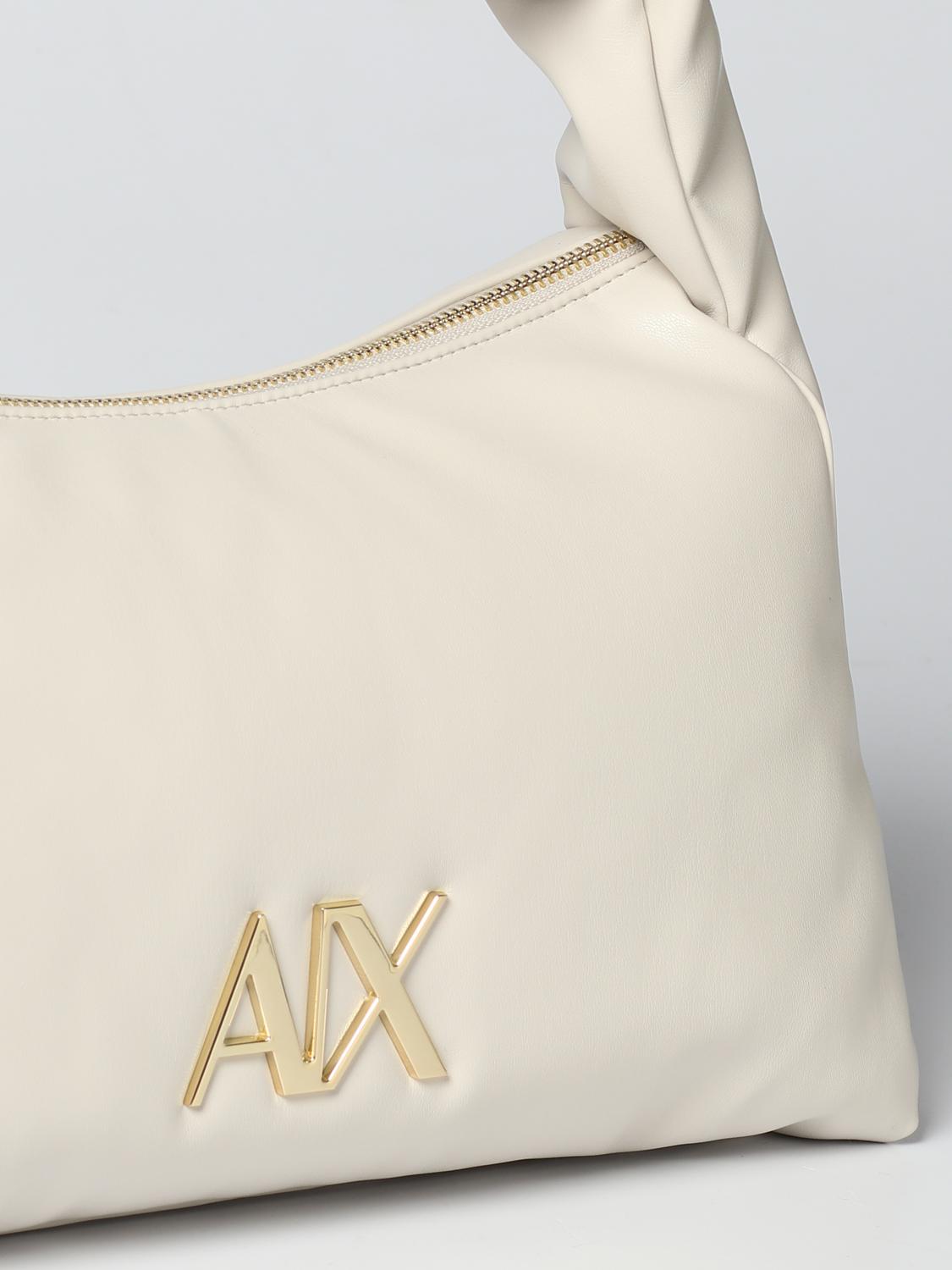 ARMANI EXCHANGE BORSA A SPALLA: Borsa Armani Exchange in nappa sintetica, Panna - Img 3