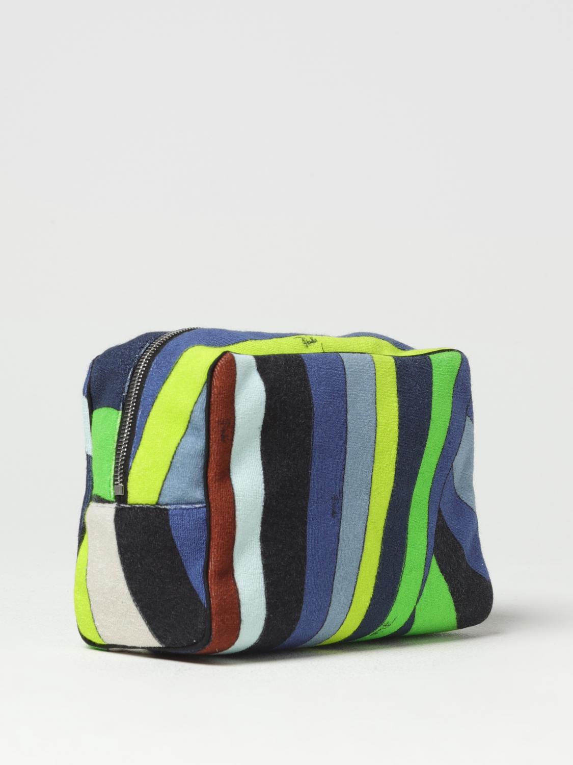 Pucci cosmetic bag in cotton terry - Green | 3RSF083R280 | GIGLIO.COM