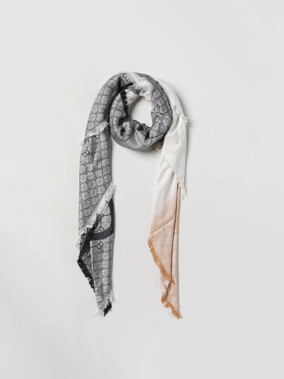 TWINSET SCIARPA: Sciarpa Twinset in viscosa con monogram jacquard, Cammello - Img 2