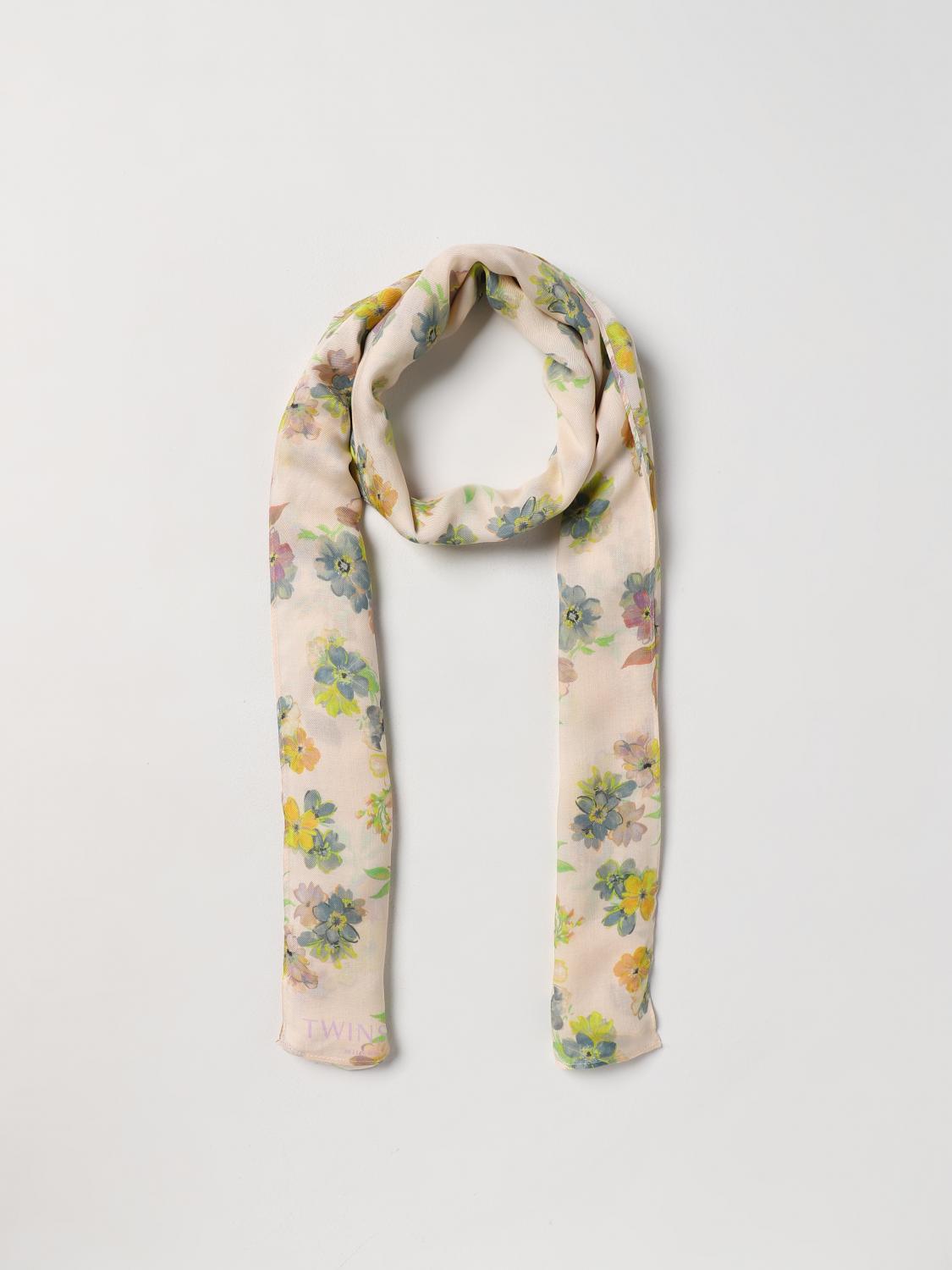 TWINSET SCIARPA: Sciarpa Twinset in modal con stampa floreale, Panna - Img 2