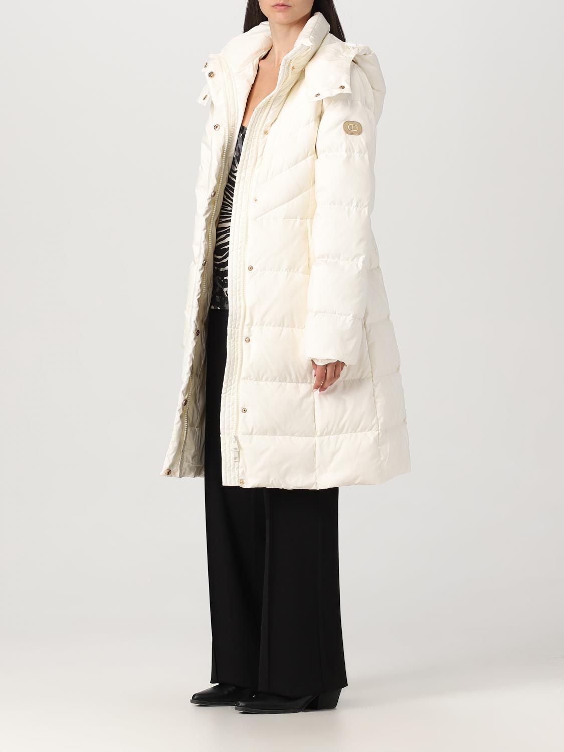 TWINSET GIACCA: Piumino Twinset in nylon trapuntato, Bianco - Img 3