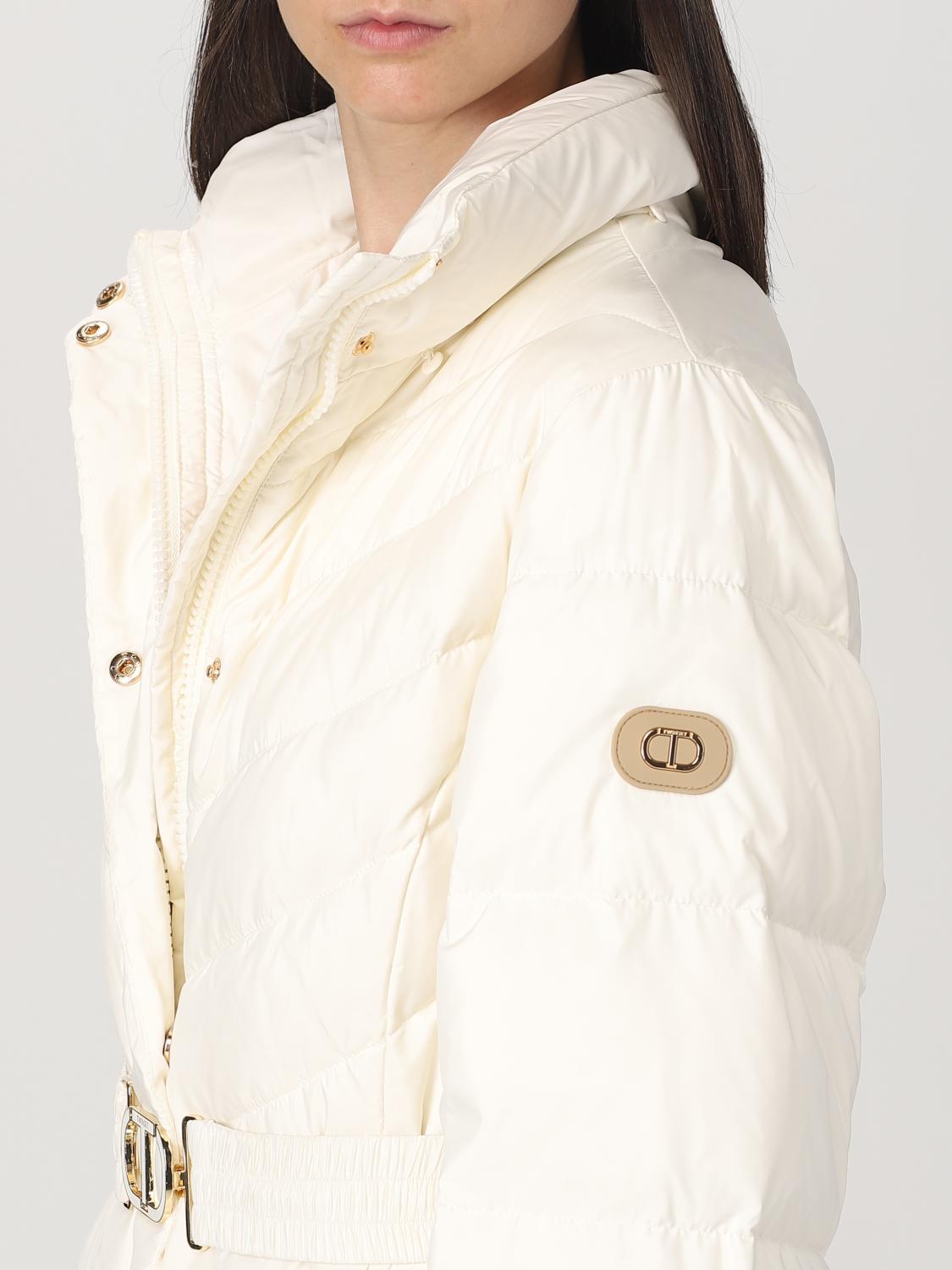 TWINSET GIACCA: Piumino Twinset in nylon trapuntato, Bianco - Img 4