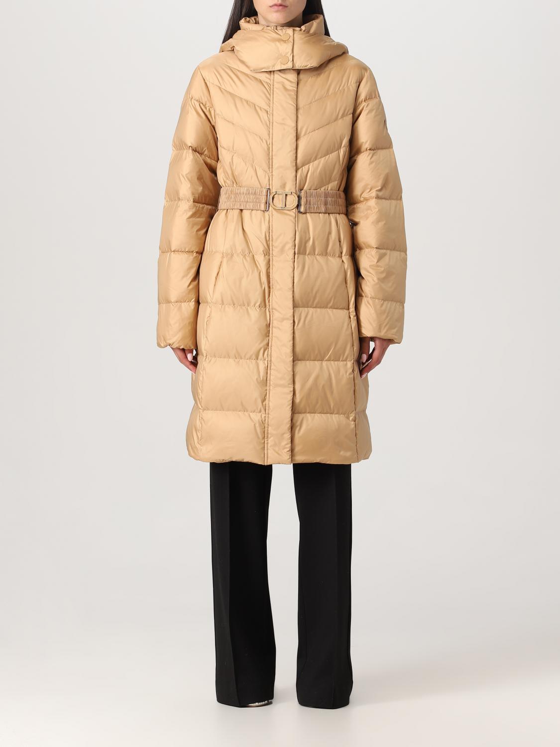TWINSET GIACCA: Piumino Twinset in nylon trapuntato, Cammello - Img 1