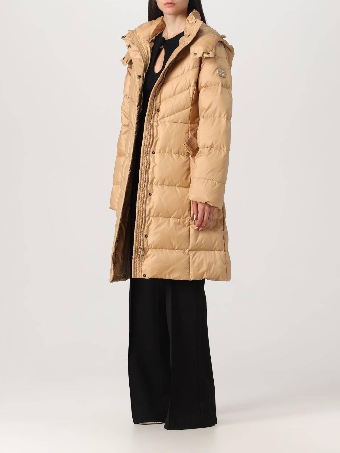 TWINSET GIACCA: Piumino Twinset in nylon trapuntato, Cammello - Img 3