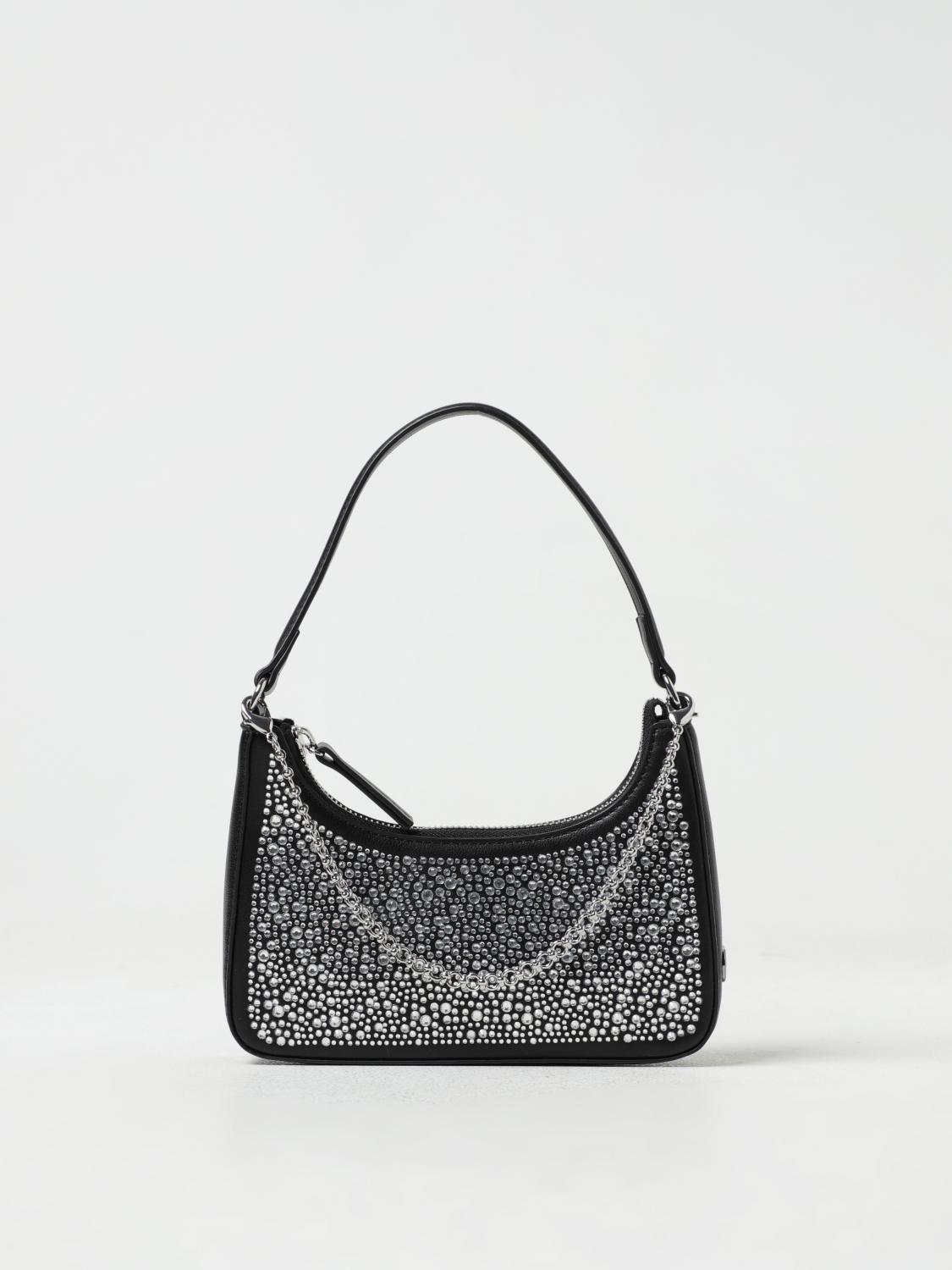 TWINSET BORSA MINI: Borsa Twinset in pelle sintetica con strass, Nero - Img 1