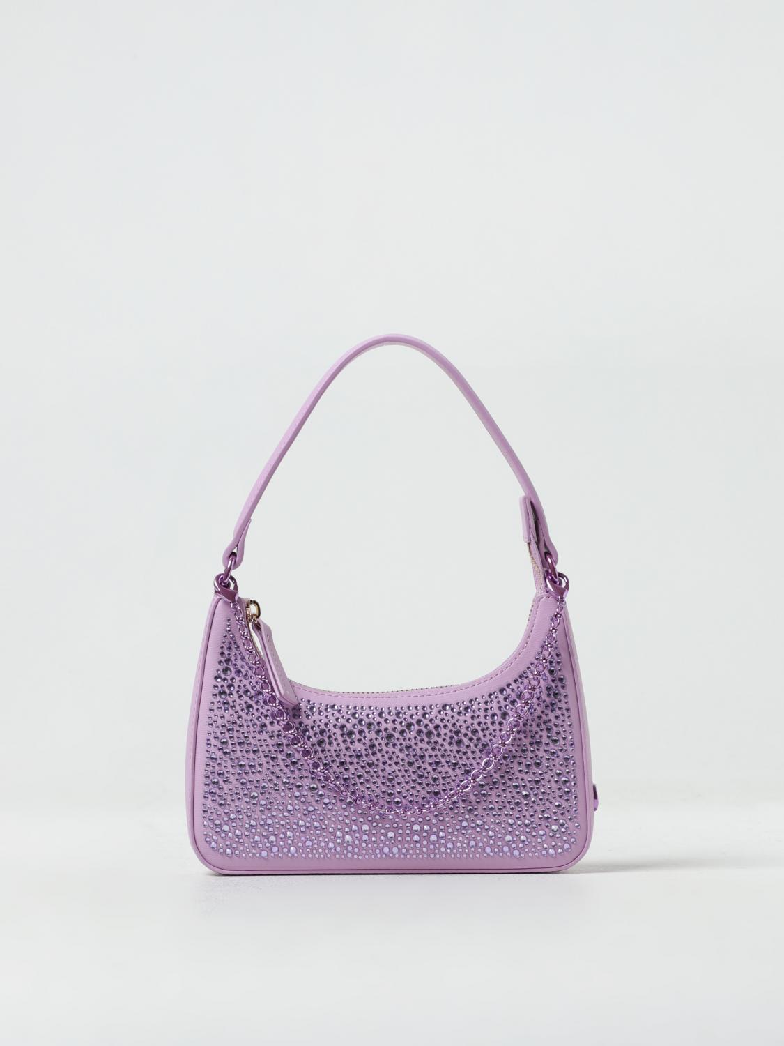 TWINSET BORSA MINI: Borsa Twinset in pelle sintetica con strass, Lilla - Img 1