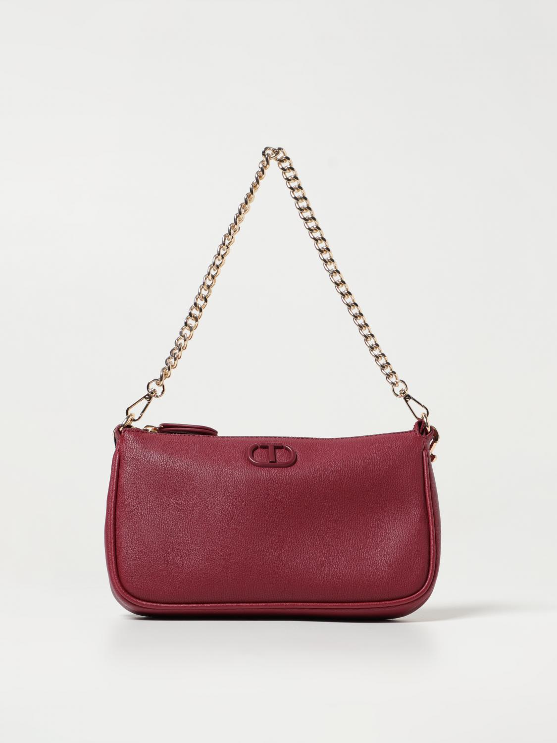 TWINSET BORSA A SPALLA: Borsa Twinset in pelle sintetica a micro grana, Fuxia - Img 1