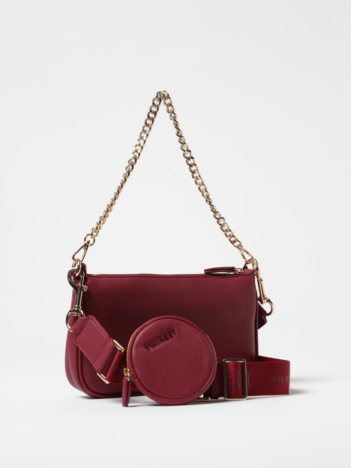 TWINSET BORSA A SPALLA: Borsa Twinset in pelle sintetica a micro grana, Fuxia - Img 2