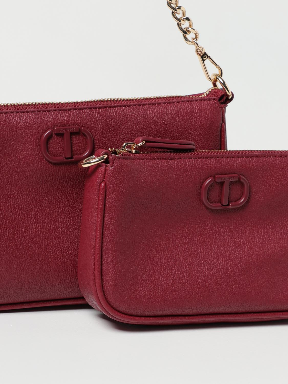 TWINSET BORSA A SPALLA: Borsa Twinset in pelle sintetica a micro grana, Fuxia - Img 3