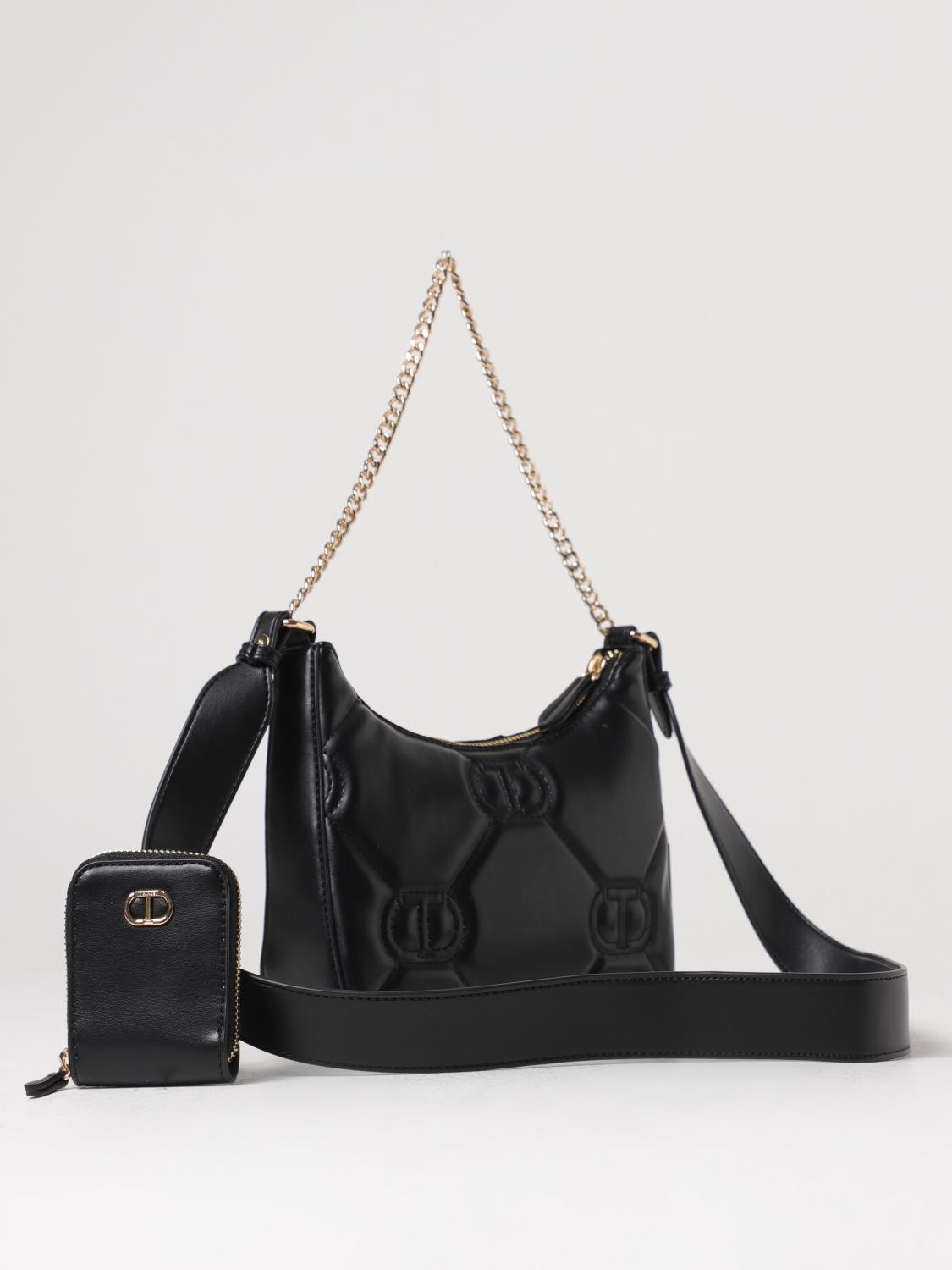 TWINSET BORSA A SPALLA: Borsa Twinset in pelle, Nero - Img 2