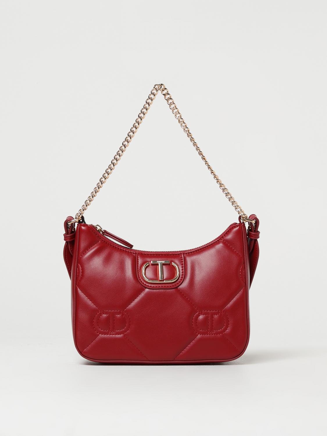 TWINSET BORSA A SPALLA: Borsa Twinset in pelle, Rosso - Img 1