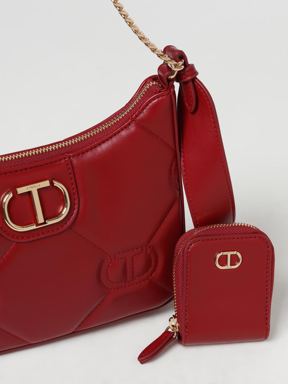 TWINSET BORSA A SPALLA: Borsa Twinset in pelle, Rosso - Img 3