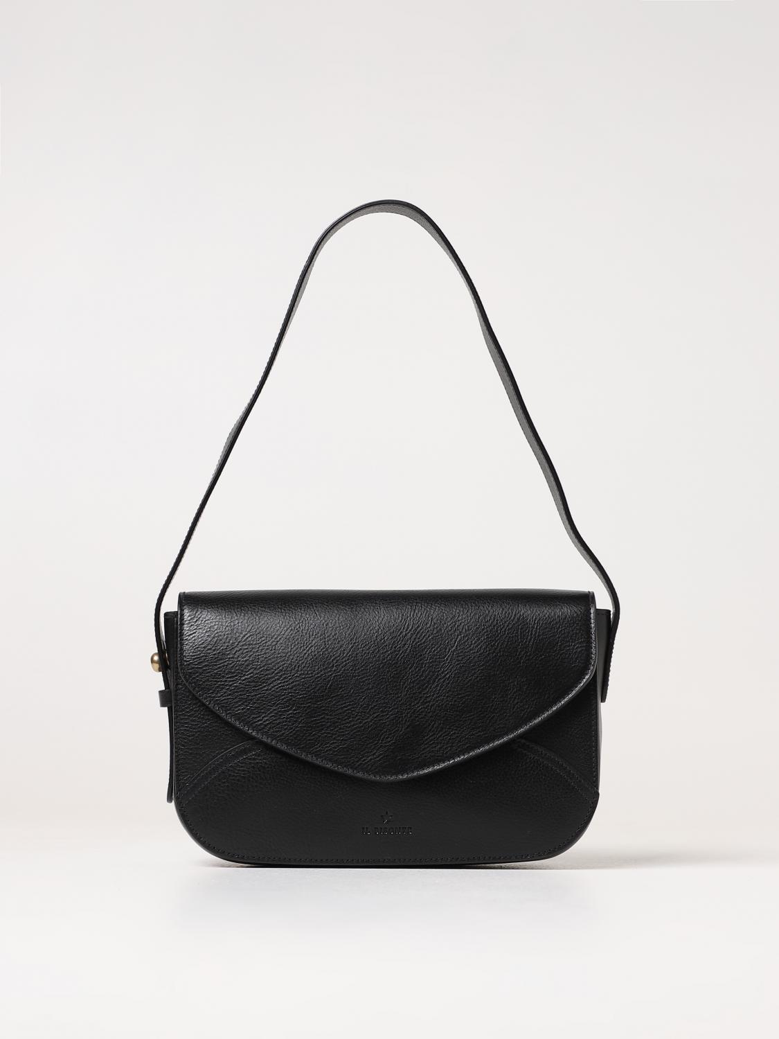 IL BISONTE BORSA A SPALLA: Borsa Esperia Il Bisonte in pelle volonata, Nero - Img 1