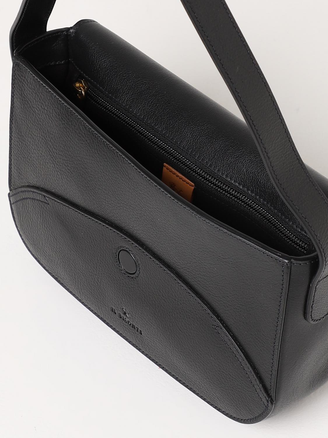IL BISONTE BORSA A SPALLA: Borsa Esperia Il Bisonte in pelle volonata, Nero - Img 3