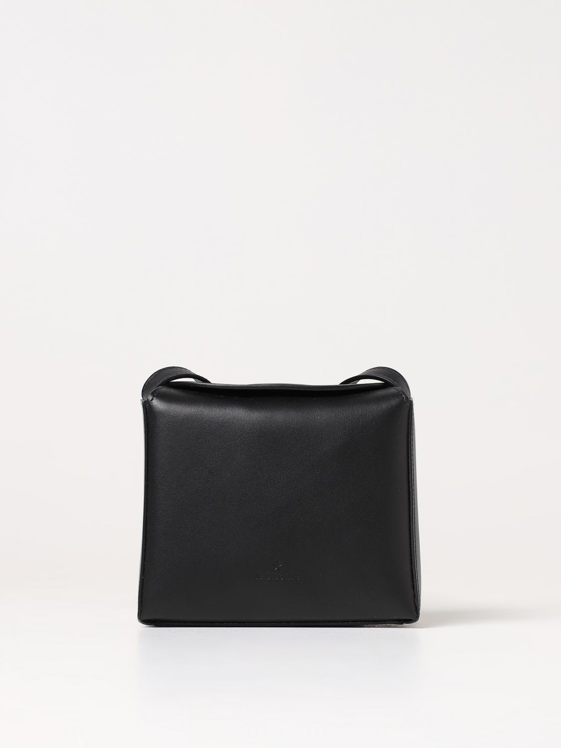IL BISONTE BORSA MINI: Borsa Il Bisonte in pelle con logo impresso, Nero - Img 1