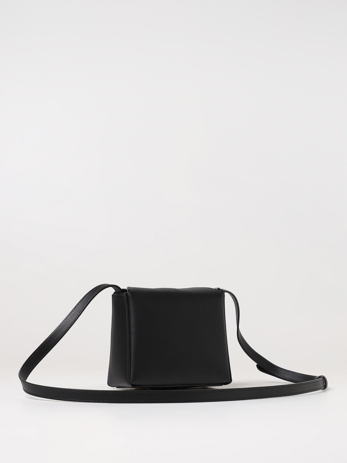 IL BISONTE BORSA MINI: Borsa Il Bisonte in pelle con logo impresso, Nero - Img 2