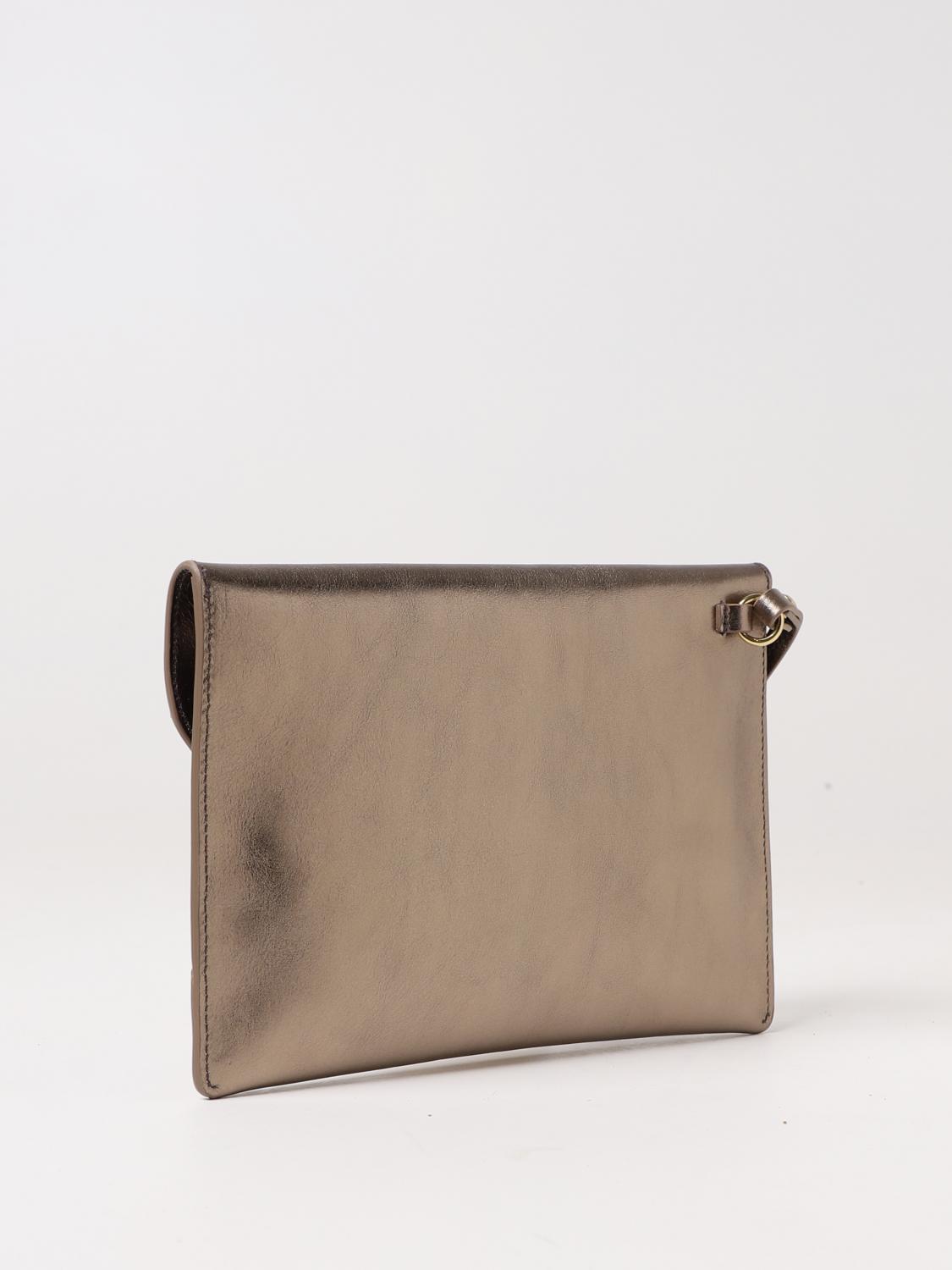 IL BISONTE CLUTCH: Clutch Esperia Il Bisonte in pelle laminata, Bronzo - Img 2