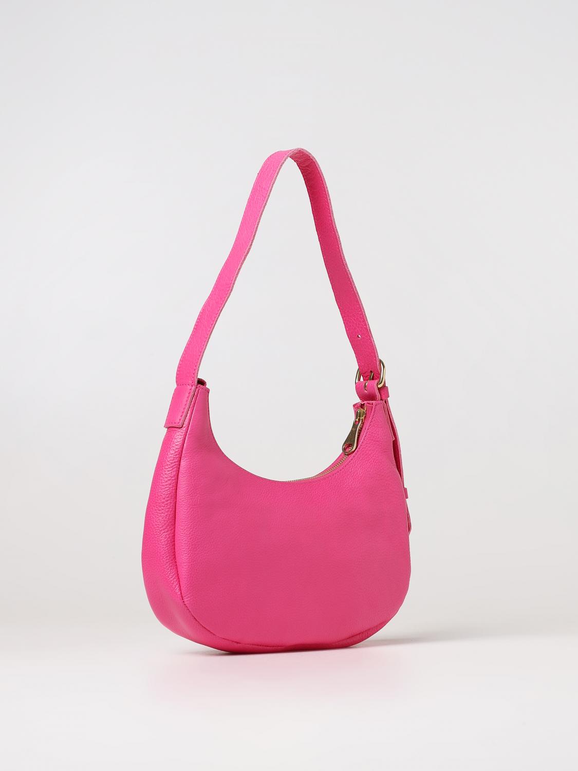 IL BISONTE BORSA A SPALLA: Borsa Il Bisonte in pelle volonata, Fuxia - Img 2