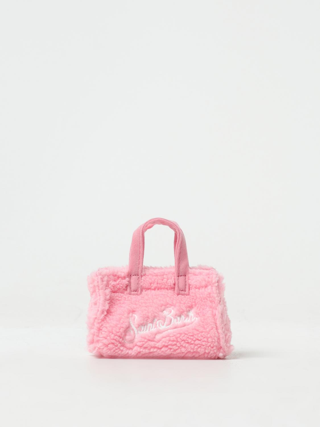 MC2 SAINT BARTH BORSA MINI: Borsa Key Bag Mc2 Saint Barth in shearling con logo ricamato, Rosa - Img 1
