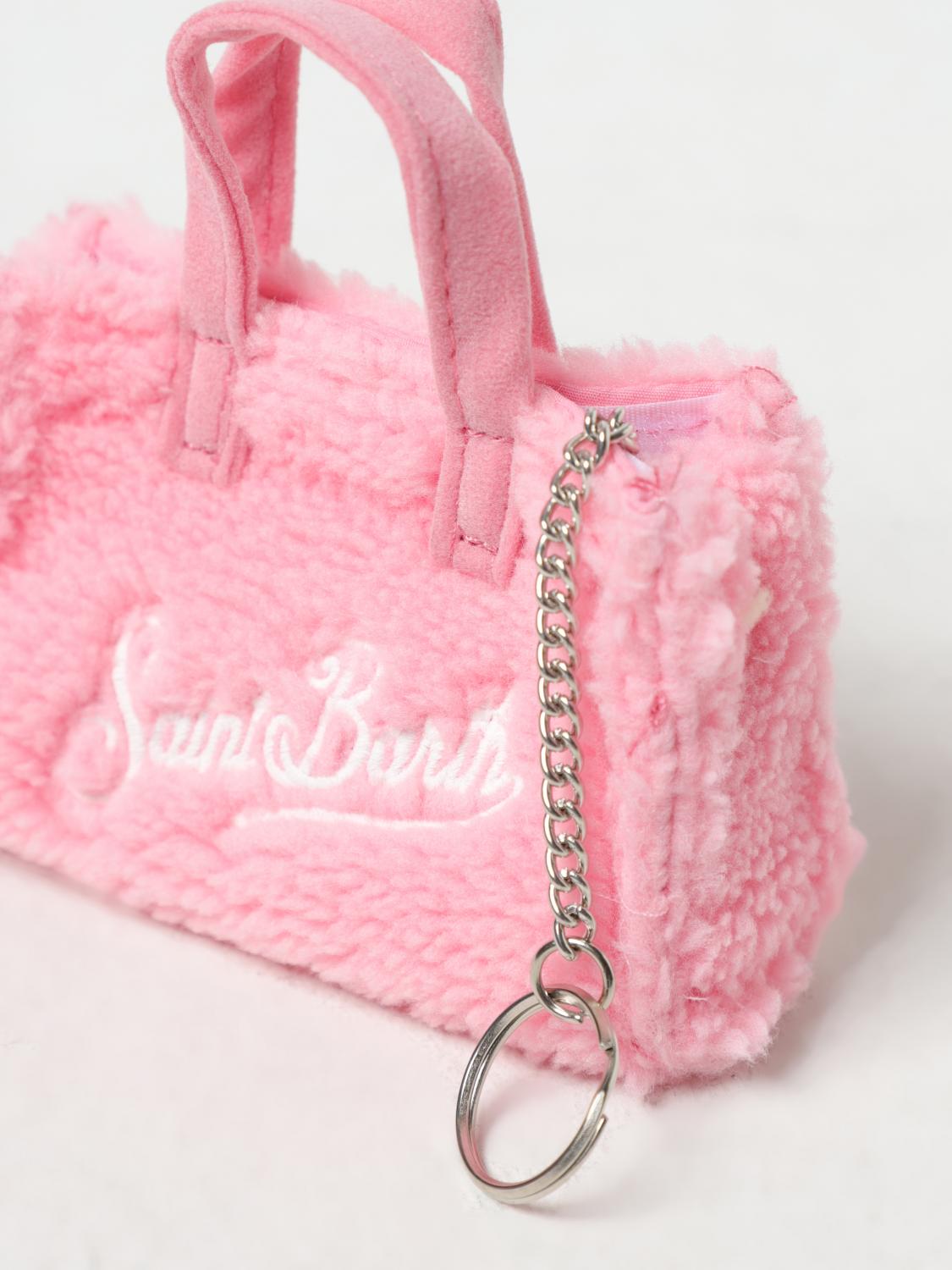 MC2 SAINT BARTH BORSA MINI: Borsa Key Bag Mc2 Saint Barth in shearling con logo ricamato, Rosa - Img 3