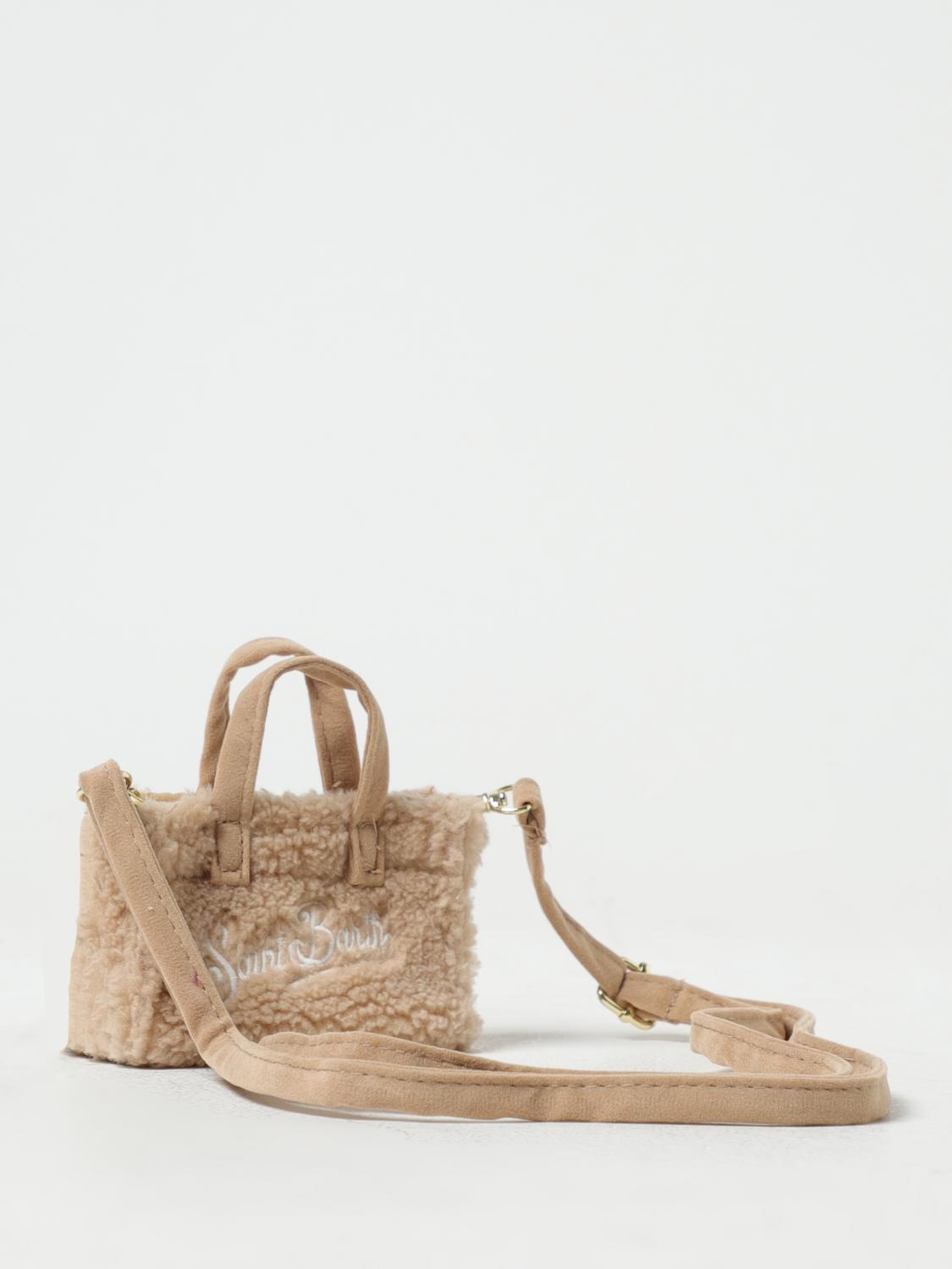 MC2 SAINT BARTH BORSA MINI: Borsa Key Bag Mc2 Saint Barth in shearling con logo ricamato, Beige - Img 2