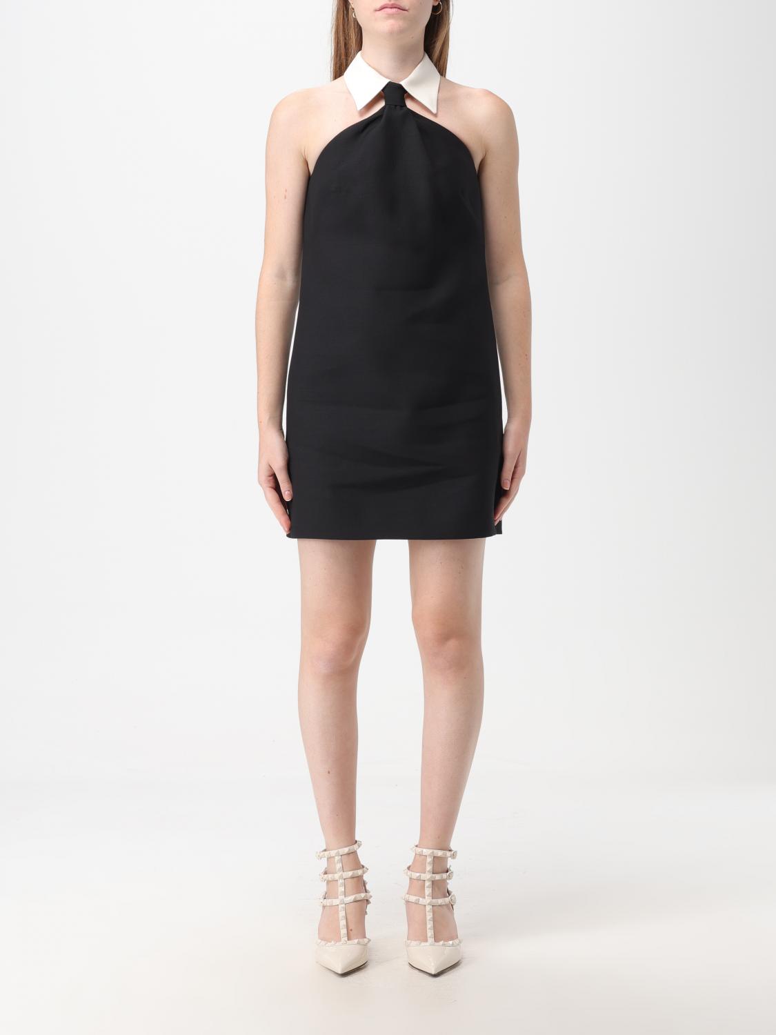 pink heels with black dress VALENTINO Crepe couture short Dress BLACK main image 0