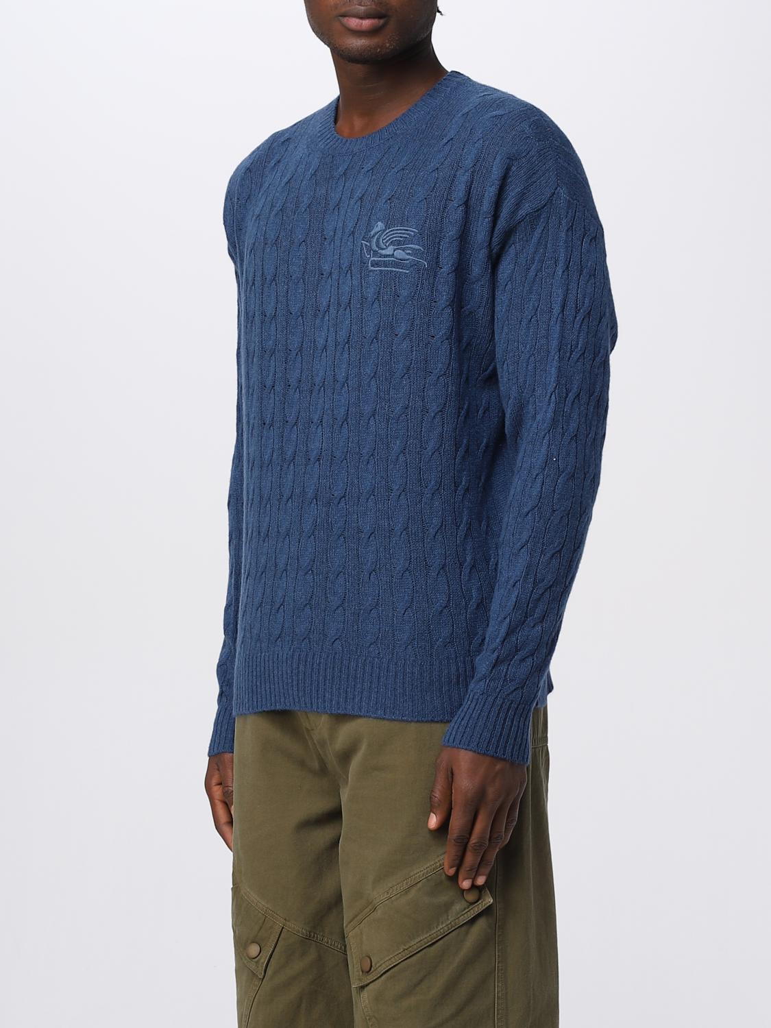 ETRO SWEATER: Etro sweater in cashmere with tricot workmanship, Blue - Img 4