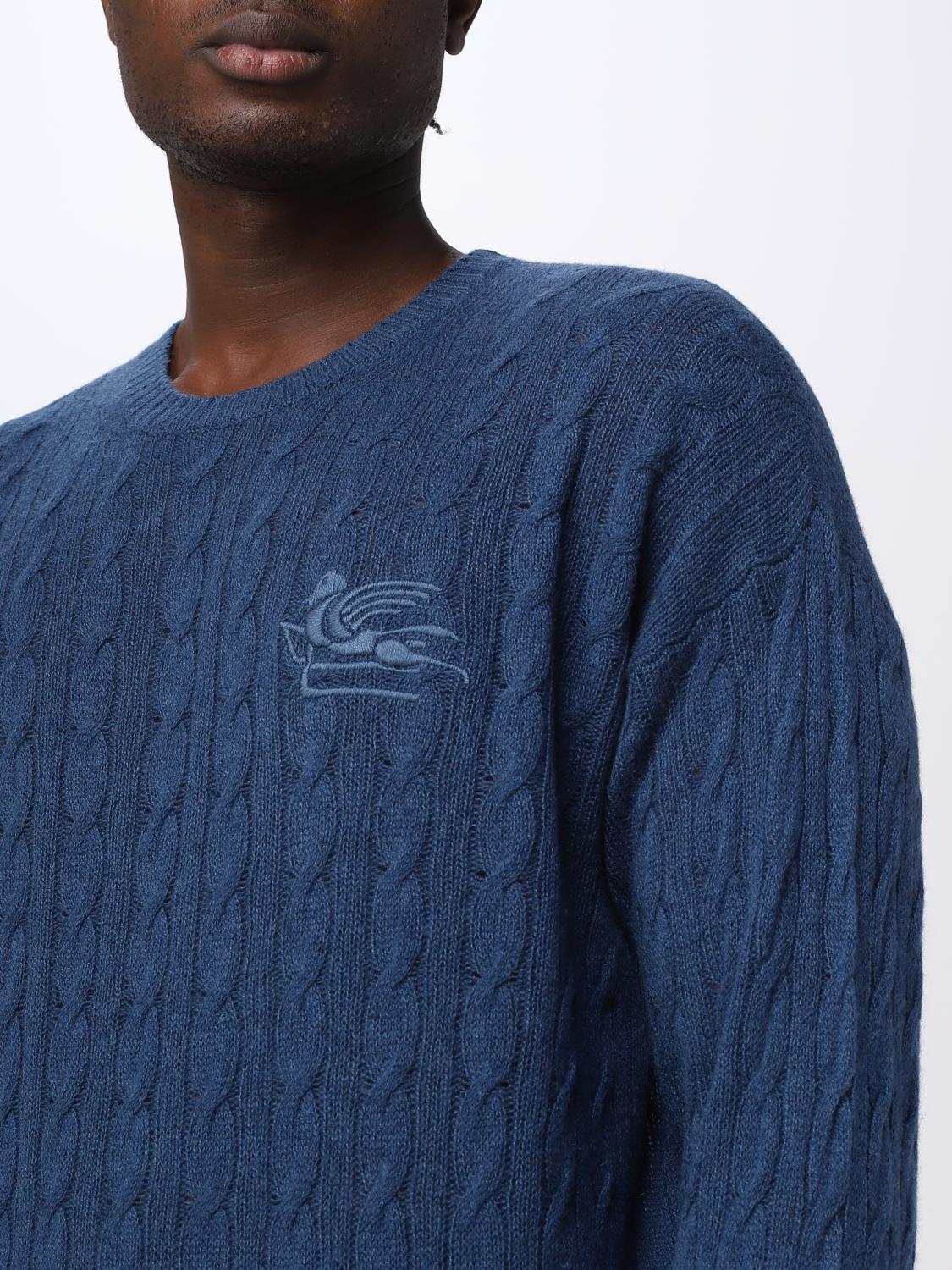 ETRO SWEATER: Etro sweater in cashmere with tricot workmanship, Blue - Img 5